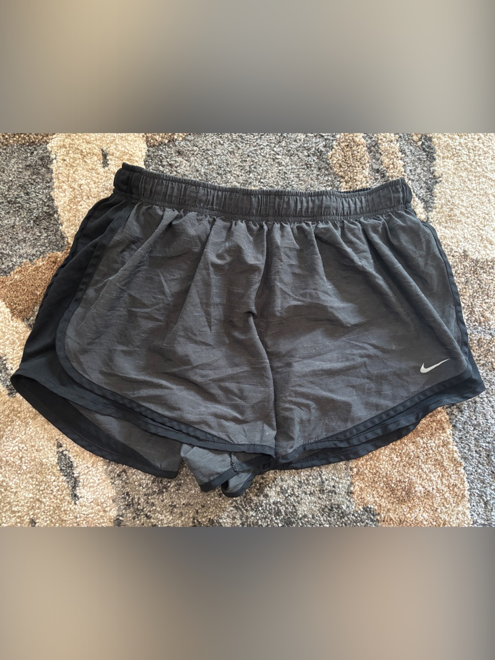 Nike Black Athletic Running Shorts with Swoosh Accent